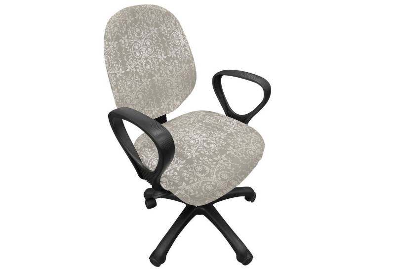 Abakuhaus Bürostuhlhusse dekorative Schutzhülle aus Stretchgewebe, Grau Paisley Victorian Pattern Abakuhaus Bürostuhlhusse dekorative Schutzhülle aus Stretchgewebe, Grau Paisley Victorian Pattern von Abakuhaus