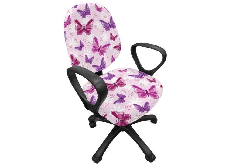 Abakuhaus Bürostuhlhusse dekorative Schutzhülle aus Stretchgewebe, Hippie Schmetterlinge Fairy Farben Abakuhaus Bürostuhlhusse dekorative Schutzhülle aus Stretchgewebe, Hippie Schmetterlinge Fairy Farben von Abakuhaus