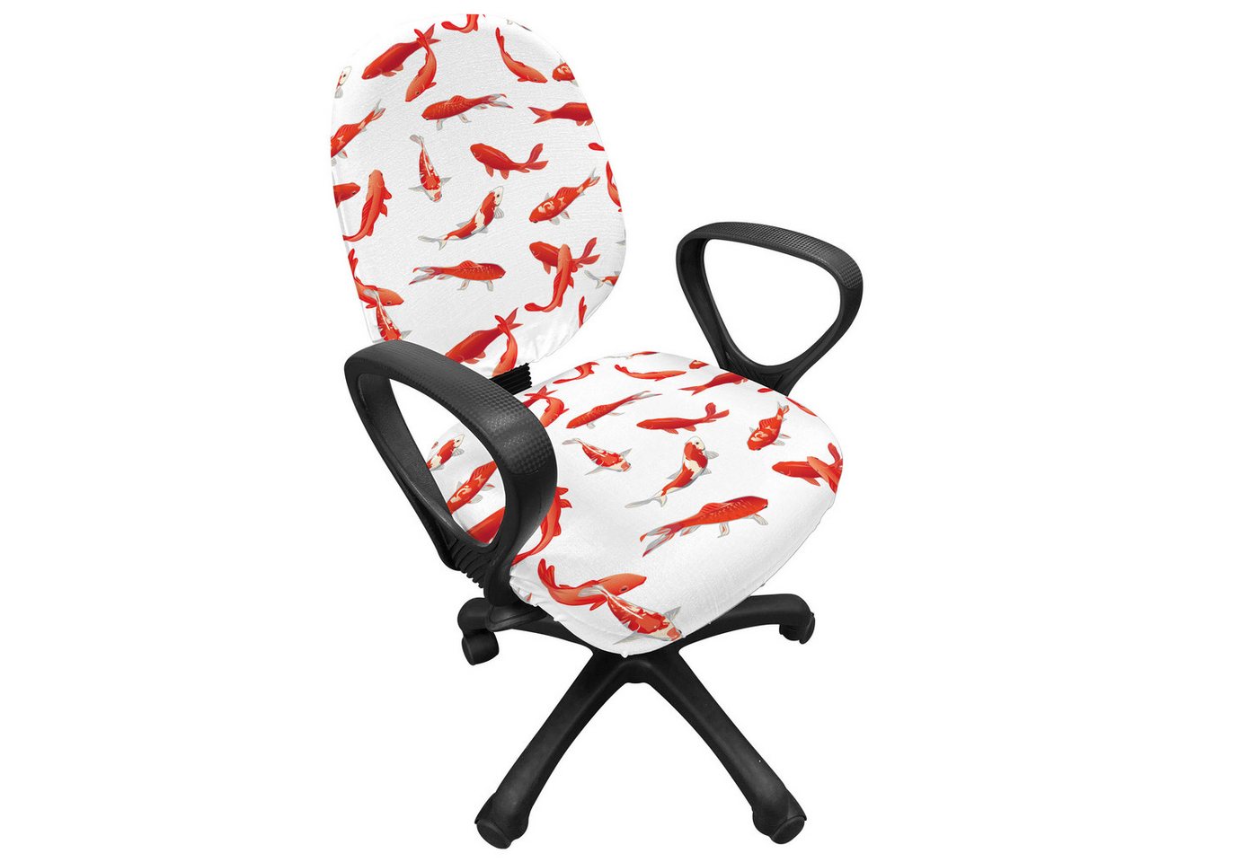 Abakuhaus Bürostuhlhusse dekorative Schutzhülle aus Stretchgewebe, Koi Fisch Koi Schwarm Meeres Abakuhaus Bürostuhlhusse dekorative Schutzhülle aus Stretchgewebe, Koi Fisch Koi Schwarm Meeres von Abakuhaus