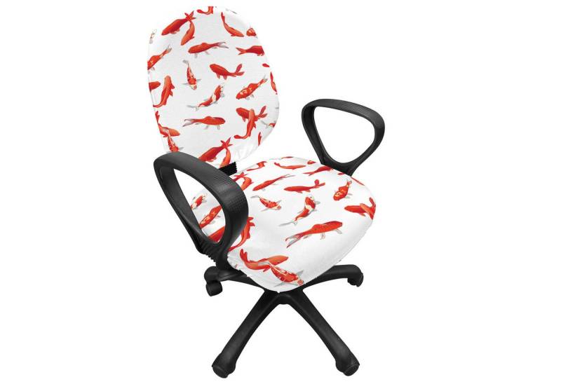 Abakuhaus Bürostuhlhusse dekorative Schutzhülle aus Stretchgewebe, Koi Fisch Koi Schwarm Meeres Abakuhaus Bürostuhlhusse dekorative Schutzhülle aus Stretchgewebe, Koi Fisch Koi Schwarm Meeres von Abakuhaus