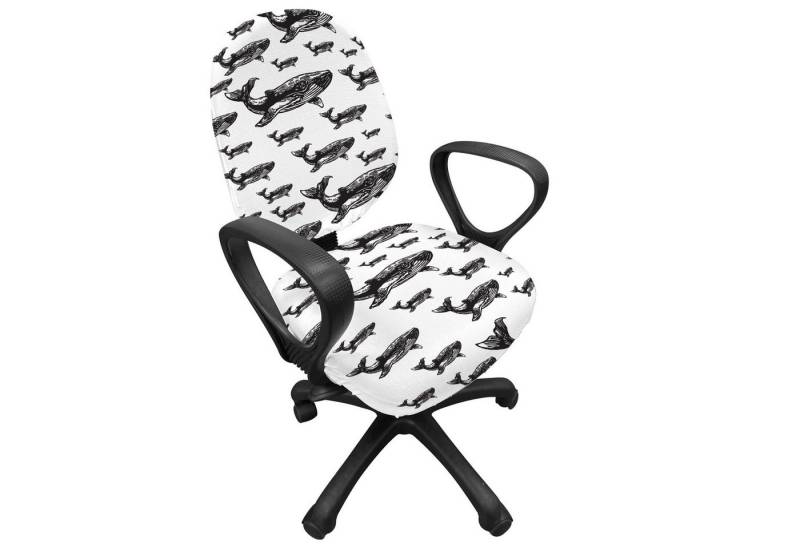 Abakuhaus Bürostuhlhusse dekorative Schutzhülle aus Stretchgewebe, Leben im Meer Hand gezeichnet Big Wale Abakuhaus Bürostuhlhusse dekorative Schutzhülle aus Stretchgewebe, Leben im Meer Hand gezeichnet Big Wale von Abakuhaus