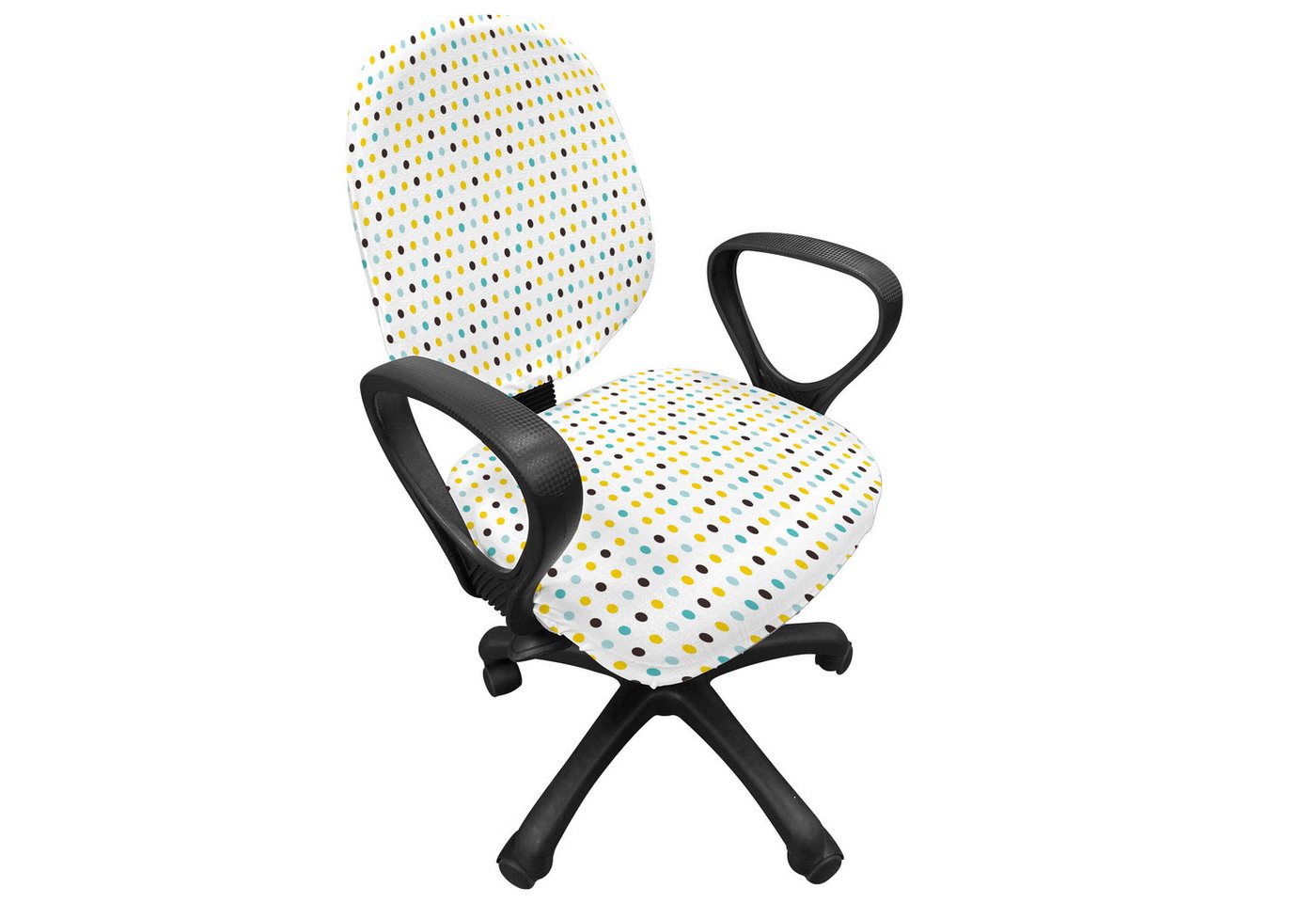 Abakuhaus Bürostuhlhusse dekorative Schutzhülle aus Stretchgewebe, Retro Tupfen Runden Retro Abakuhaus Bürostuhlhusse dekorative Schutzhülle aus Stretchgewebe, Retro Tupfen Runden Retro von Abakuhaus