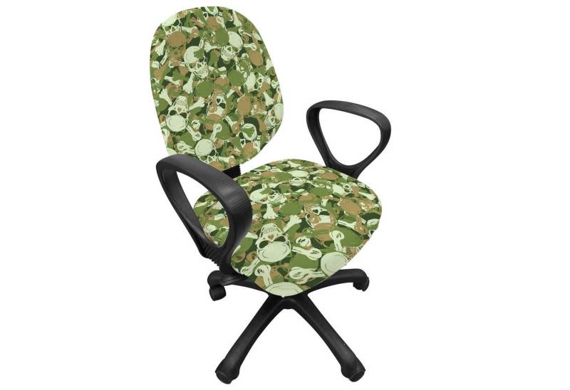 Abakuhaus Bürostuhlhusse dekorative Schutzhülle aus Stretchgewebe, Schädel Flüchtiger Spuk Tarnung Abakuhaus Bürostuhlhusse dekorative Schutzhülle aus Stretchgewebe, Schädel Flüchtiger Spuk Tarnung von Abakuhaus