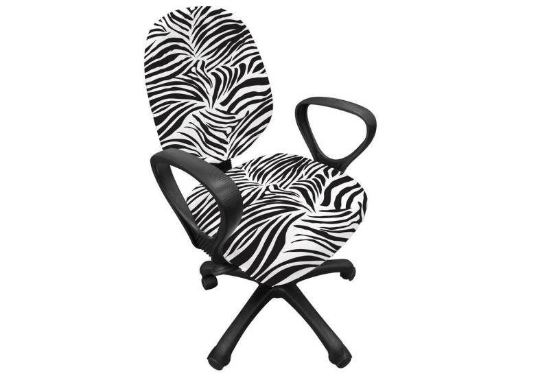 Abakuhaus Bürostuhlhusse dekorative Schutzhülle aus Stretchgewebe, Schwarz-Weiss Wilde Zebra-Linien Abakuhaus Bürostuhlhusse dekorative Schutzhülle aus Stretchgewebe, Schwarz-Weiss Wilde Zebra-Linien von Abakuhaus