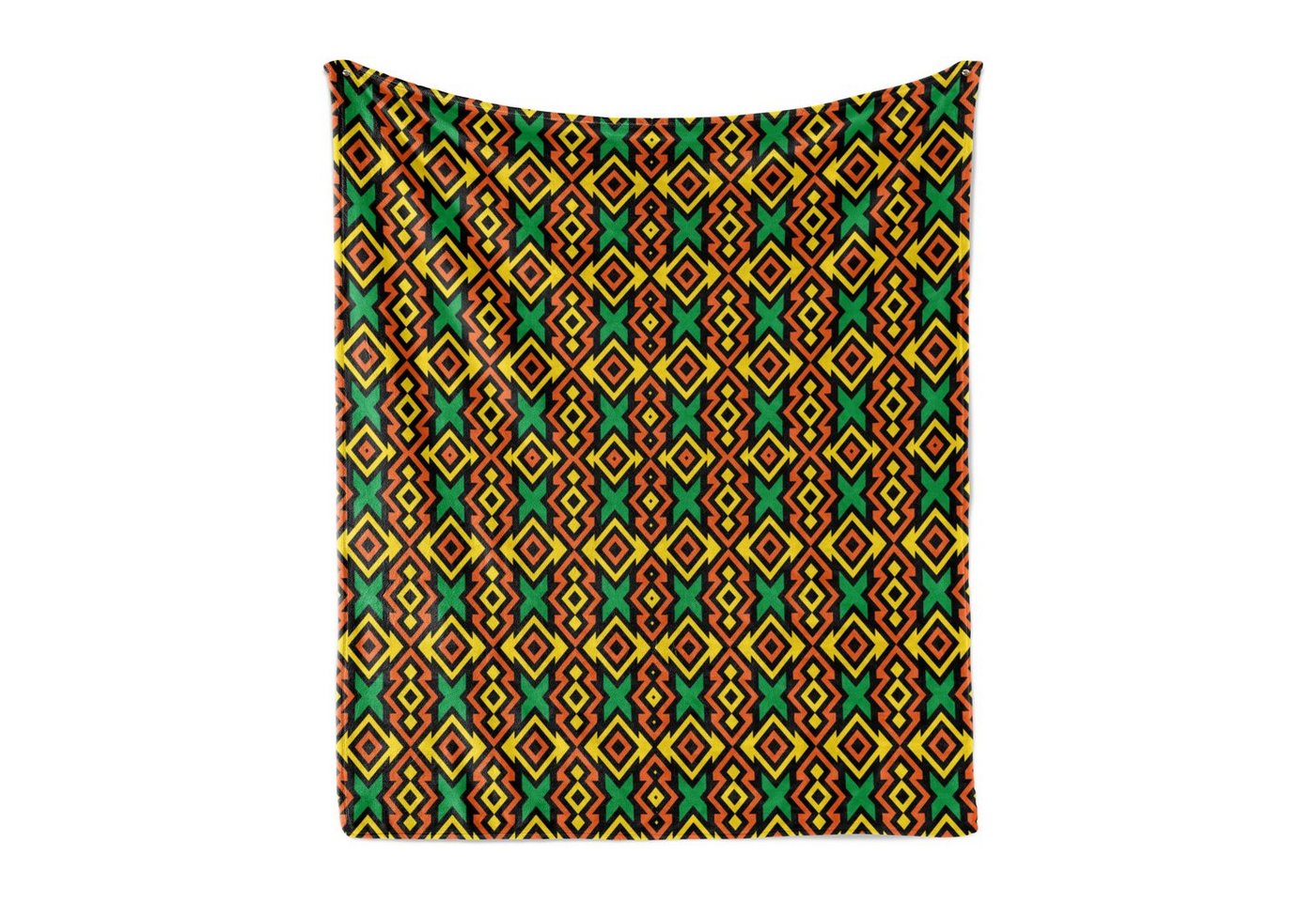 Wohndecke Gemütlicher Plüsch für den Innen- und Außenbereich, Abakuhaus, Kente Muster Kunstdruck von Abakuhaus