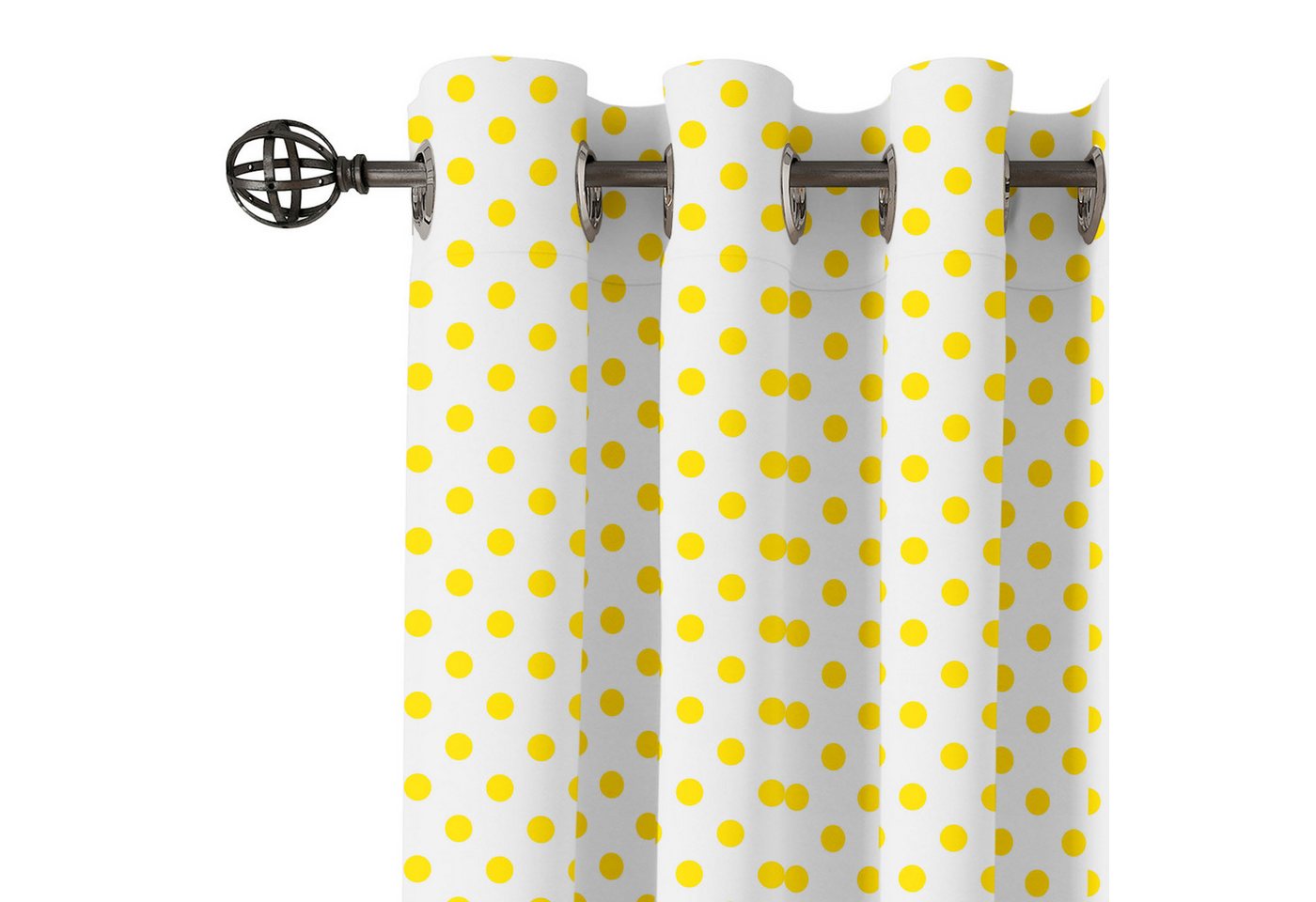 Abakuhaus Gardine Dekorative 2-Panel-Fenstervorhänge für Schlafzimmer Wohnzimmer, Retro Picknick Yellow Spots Abakuhaus Gardine Dekorative 2-Panel-Fenstervorhänge für Schlafzimmer Wohnzimmer, Retro Picknick Yellow Spots von Abakuhaus
