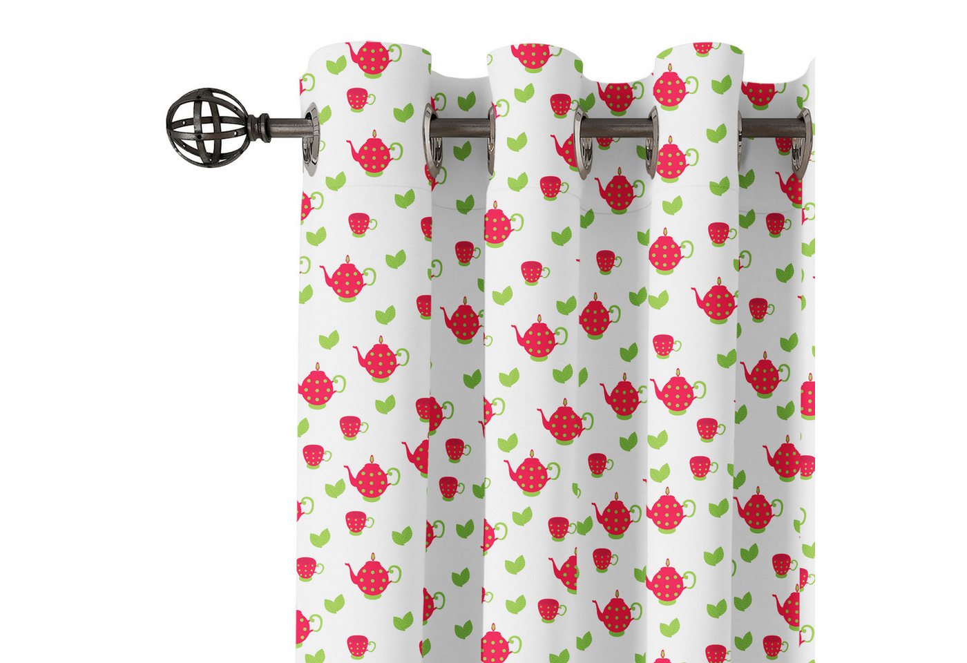 Abakuhaus Gardine Dekorative 2-Panel-Fenstervorhänge für Schlafzimmer Wohnzimmer, Tee-Party Teekannen Tupfen Abakuhaus Gardine Dekorative 2-Panel-Fenstervorhänge für Schlafzimmer Wohnzimmer, Tee-Party Teekannen Tupfen von Abakuhaus