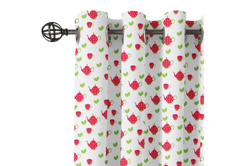 Abakuhaus Gardine Dekorative 2-Panel-Fenstervorhänge für Schlafzimmer Wohnzimmer, Tee-Party Teekannen Tupfen Abakuhaus Gardine Dekorative 2-Panel-Fenstervorhänge für Schlafzimmer Wohnzimmer, Tee-Party Teekannen Tupfen von Abakuhaus