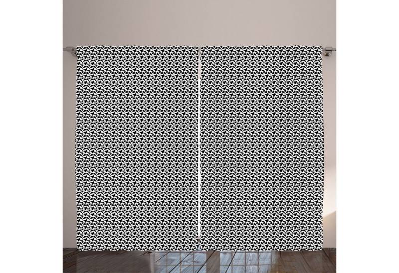 Abakuhaus Gardine Gardinen mit Schlaufen und Haken 140 cm x 2 Vorhangbahnen, Kuh-Druck Kuhfell Schwarz Spots von Abakuhaus