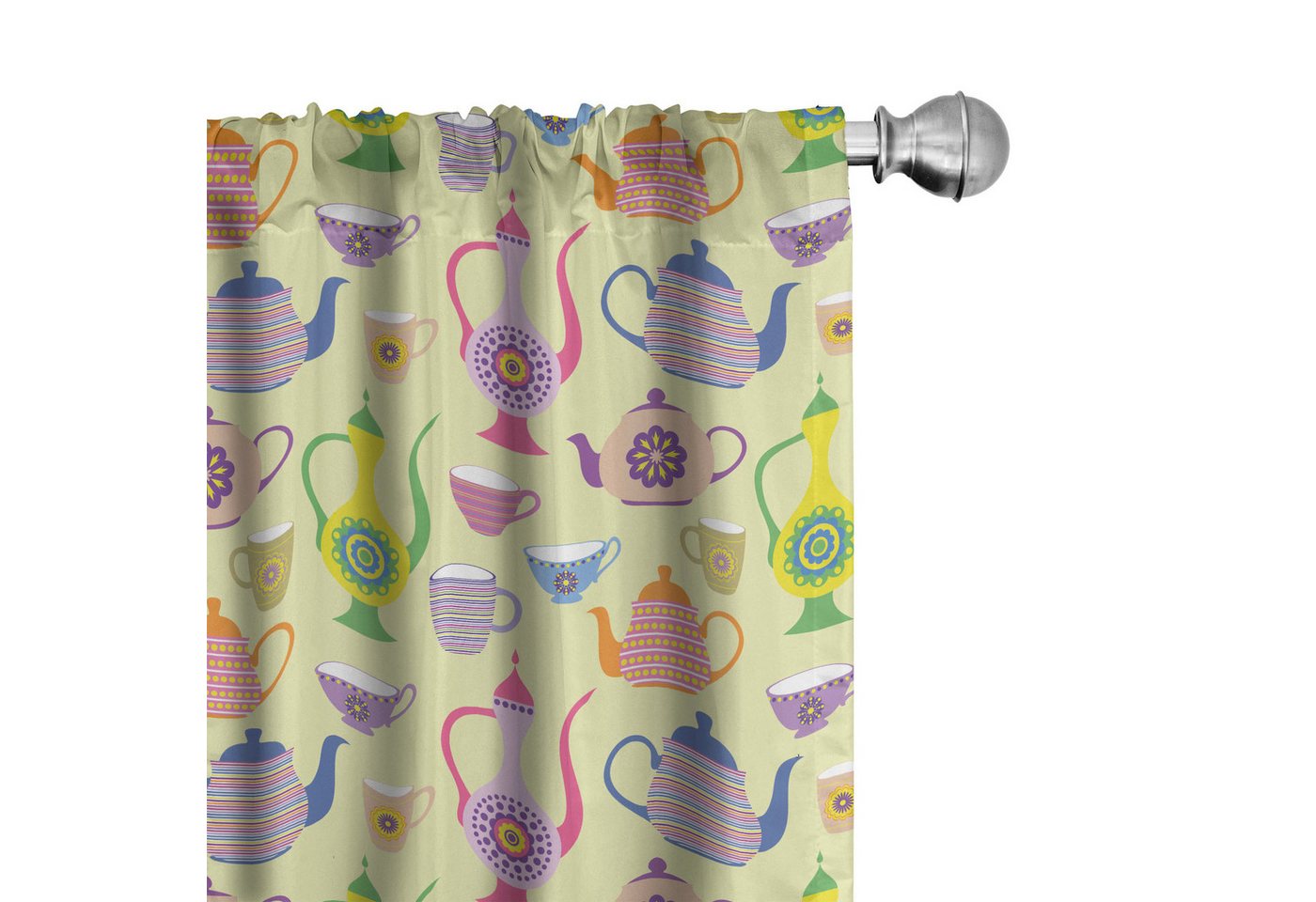 Abakuhaus Gardine Vorhang für Wohnzimmer Schlafzimmer Dekor, Microfaser, Bunt Verschiedene Teekannen und Tassen Abakuhaus Gardine Vorhang für Wohnzimmer Schlafzimmer Dekor, Microfaser, Bunt Verschiedene Teekannen und Tassen von Abakuhaus
