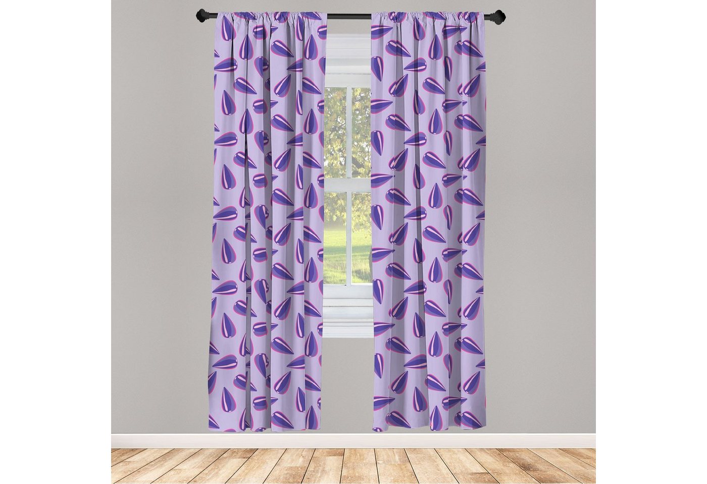 Gardine Vorhang für Wohnzimmer Schlafzimmer Dekor, Abakuhaus, Microfaser, Abstrakt Muster der Blumensamen von Abakuhaus
