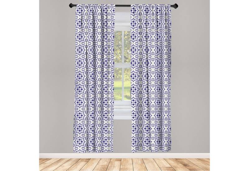 Gardine Vorhang für Wohnzimmer Schlafzimmer Dekor, Abakuhaus, Microfaser, Azulejo Portugiesisch Bodenfliese von Abakuhaus