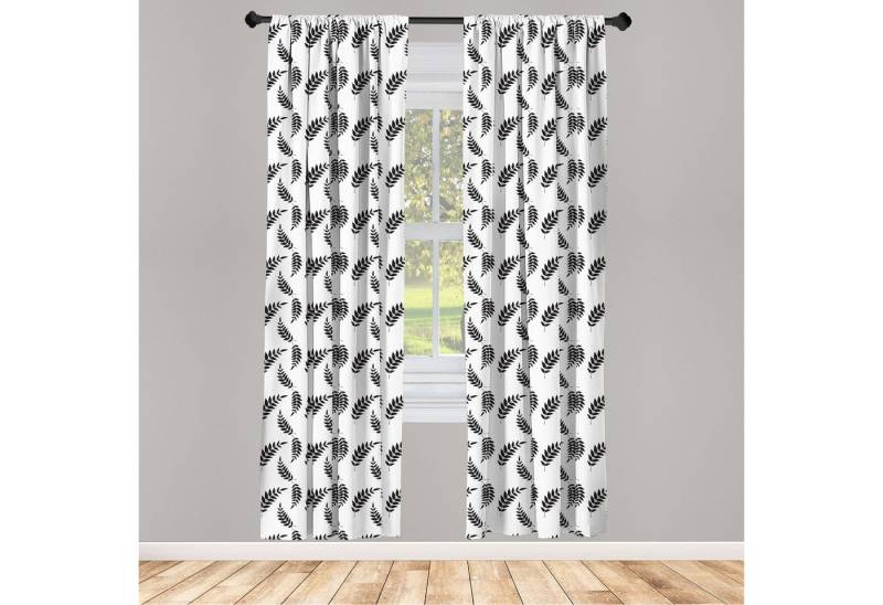 Gardine Vorhang für Wohnzimmer Schlafzimmer Dekor, Abakuhaus, Microfaser, Blätter Lorbeerblätter Frühling Natur von Abakuhaus