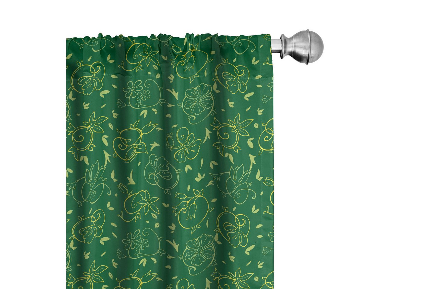 Abakuhaus Gardine Vorhang für Wohnzimmer Schlafzimmer Dekor, Microfaser, Botanisch Strudel-Blumen-Natur-Kunst von Abakuhaus