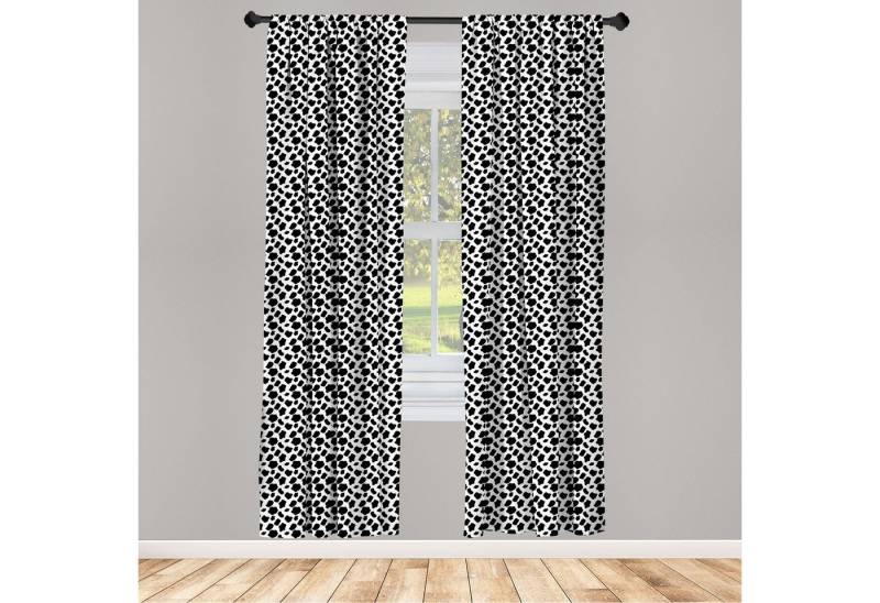 Gardine Vorhang für Wohnzimmer Schlafzimmer Dekor, Abakuhaus, Microfaser, Kuh-Druck Kuh-Haut mit Spots von Abakuhaus