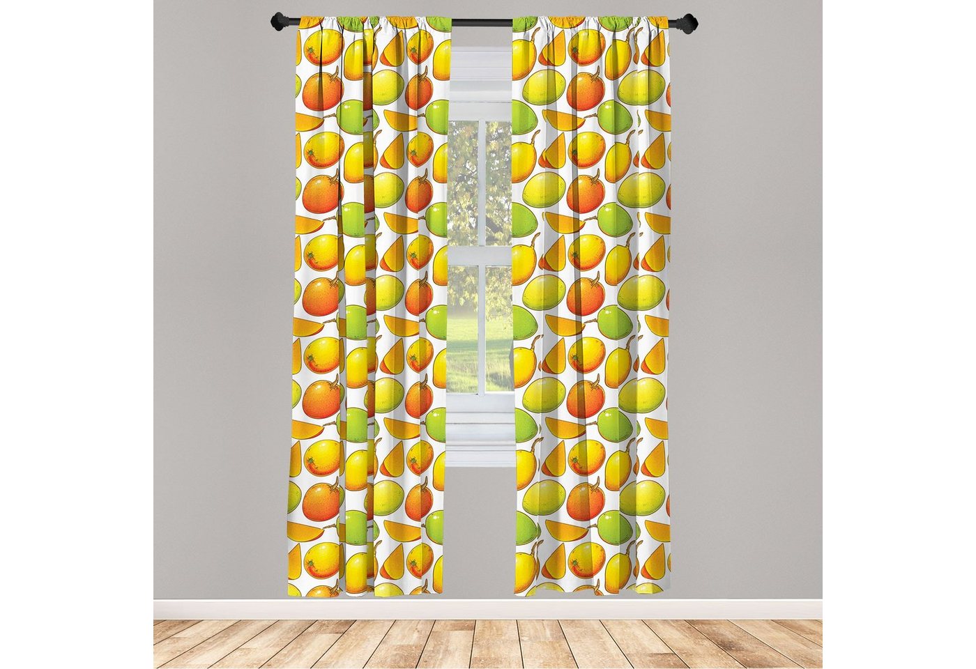 Gardine Vorhang für Wohnzimmer Schlafzimmer Dekor, Abakuhaus, Microfaser, Mango Tropische Frucht von Abakuhaus