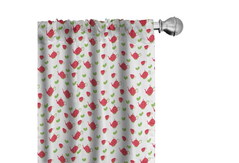 Abakuhaus Gardine Vorhang für Wohnzimmer Schlafzimmer Dekor, Microfaser, Tee-Party Teekannen Tupfen von Abakuhaus