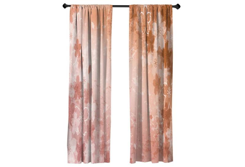 Abakuhaus Gardine Vorhang für Wohnzimmer Schlafzimmer Dekor, Microfaser, Natur Kirschblütenmuster-Kunst Abakuhaus Gardine Vorhang für Wohnzimmer Schlafzimmer Dekor, Microfaser, Natur Kirschblütenmuster-Kunst von Abakuhaus