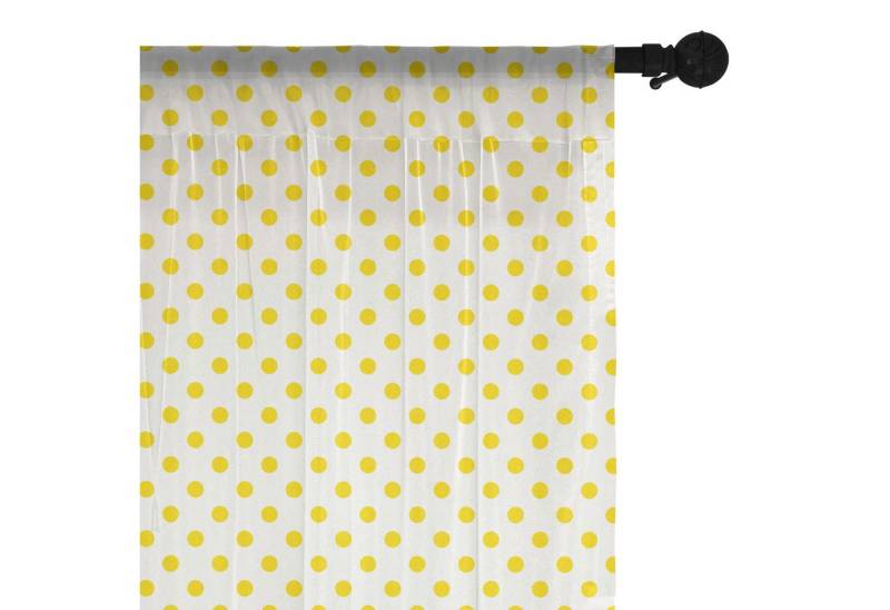 Abakuhaus Gardine schiere Drapierung für Hochzeit Party 2 Panels, Retro Picknick Yellow Spots von Abakuhaus