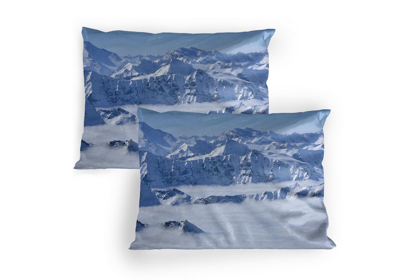 Kissenbezüge Dekorativer Standard Gedruckter Kissenbezug, Abakuhaus (2 Stück), Winter Wolken am Gipfel Nebel von Abakuhaus