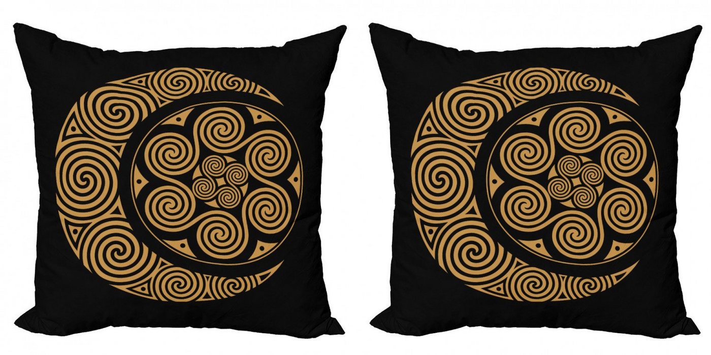 Abakuhaus Kissenbezüge Modern Accent Doppelseitiger Digitaldruck, (2 Stück), Erdig Celtic Mond und Sonne Boho von Abakuhaus