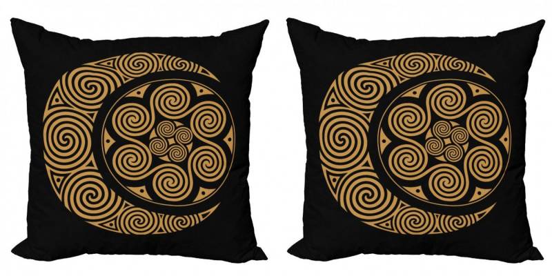 Abakuhaus Kissenbezüge Modern Accent Doppelseitiger Digitaldruck, (2 Stück), Erdig Celtic Mond und Sonne Boho von Abakuhaus