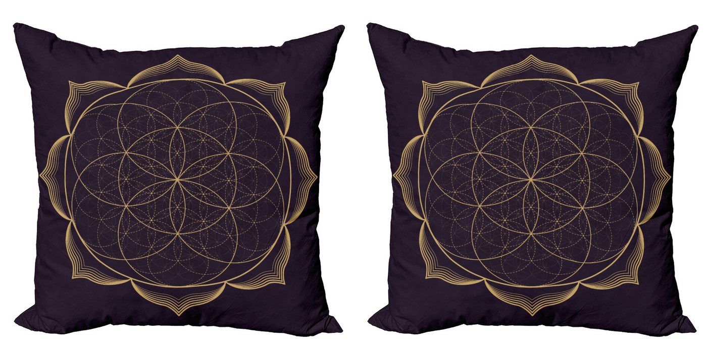 Kissenbezüge Modern Accent Doppelseitiger Digitaldruck, Abakuhaus (2 Stück), Mandala Geometrie-Kunst-Blume von Abakuhaus