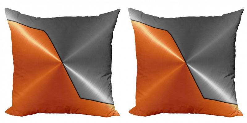 Abakuhaus Kissenbezüge Modern Accent Doppelseitiger Digitaldruck, (2 Stück), Orange Grau Maschinen Moderne 3D von Abakuhaus