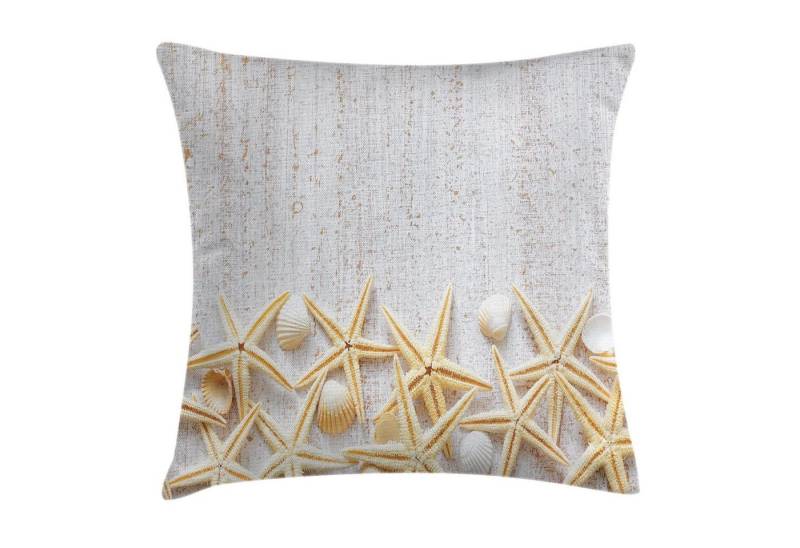 Abakuhaus Kissenbezüge Kissenhülle mit Farbfesten Klaren Farben Beidseitiger Druck, (1 Stück), Weiß Muscheln auf Holz von Abakuhaus