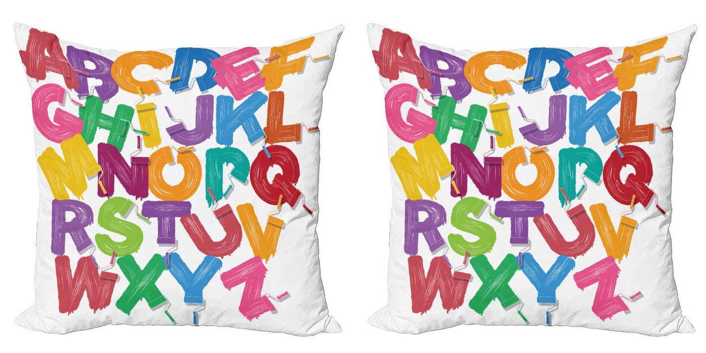 Abakuhaus Kissenbezüge Modern Accent Doppelseitiger Digitaldruck, (2 Stück), Alphabet Gouache Pinsel Letters von Abakuhaus