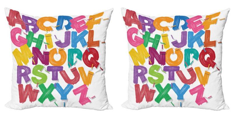 Abakuhaus Kissenbezüge Modern Accent Doppelseitiger Digitaldruck, (2 Stück), Alphabet Gouache Pinsel Letters von Abakuhaus