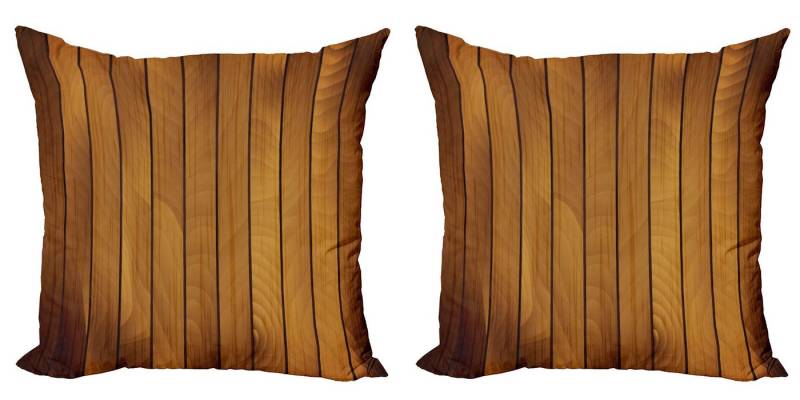 Kissenbezüge Modern Accent Doppelseitiger Digitaldruck, Abakuhaus (2 Stück), Braun Hölzerne Planke Aged Holz von Abakuhaus