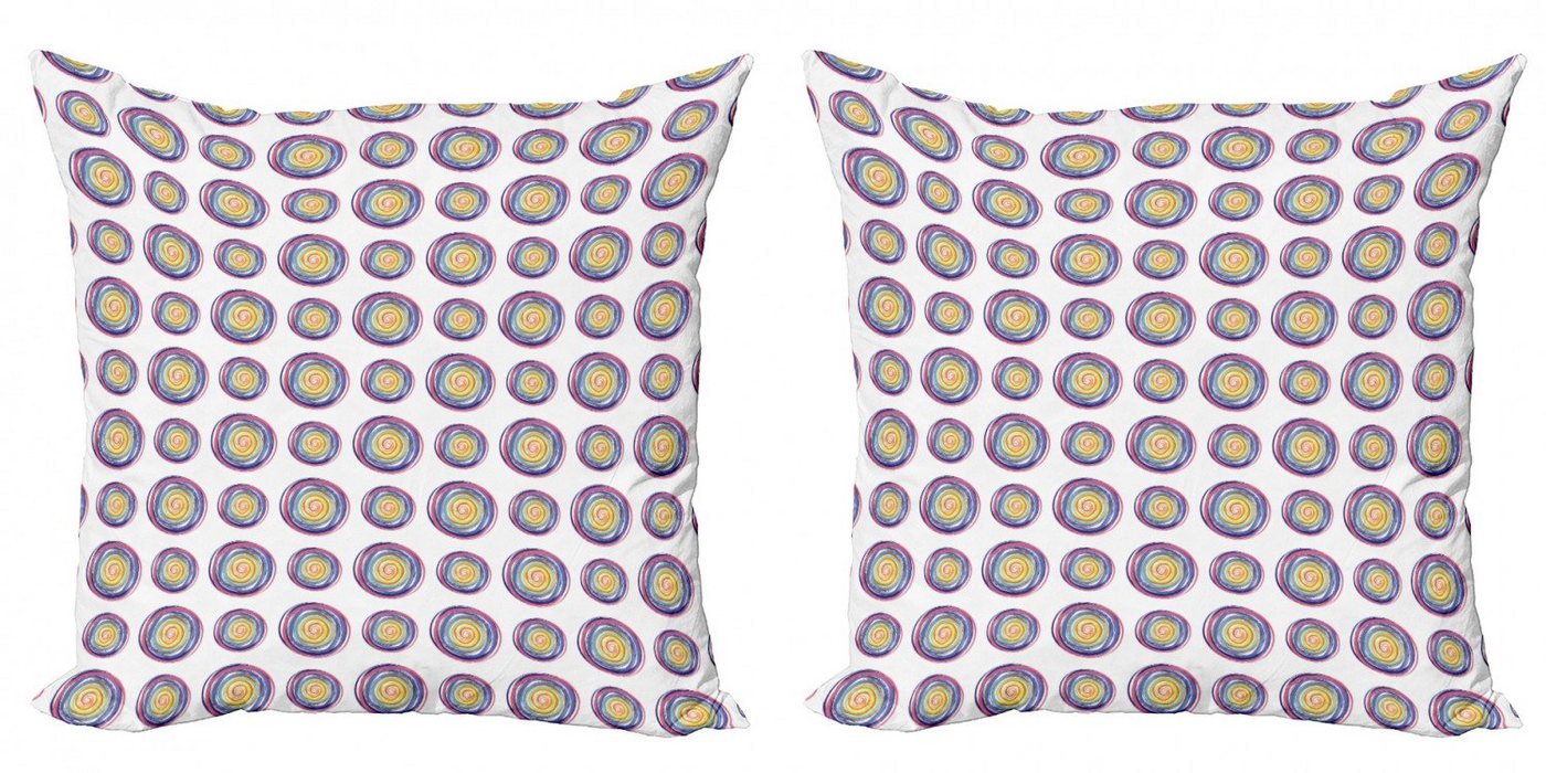 Kissenbezüge Modern Accent Doppelseitiger Digitaldruck, Abakuhaus (2 Stück), Geometrisch Kreise in Whirlpool Kunst von Abakuhaus