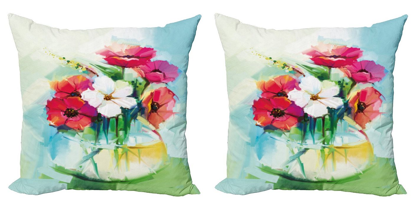 Kissenbezüge Modern Accent Doppelseitiger Digitaldruck, Abakuhaus (2 Stück), Gerber Daisy Blumen in einer Vase Kunst von Abakuhaus