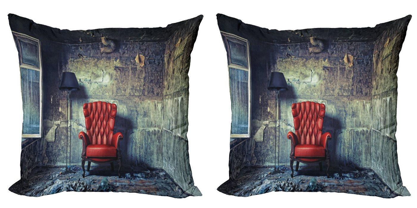 Abakuhaus Kissenbezüge Modern Accent Doppelseitiger Digitaldruck, (2 Stück), Grunge Alte Sessel Messy Haus von Abakuhaus