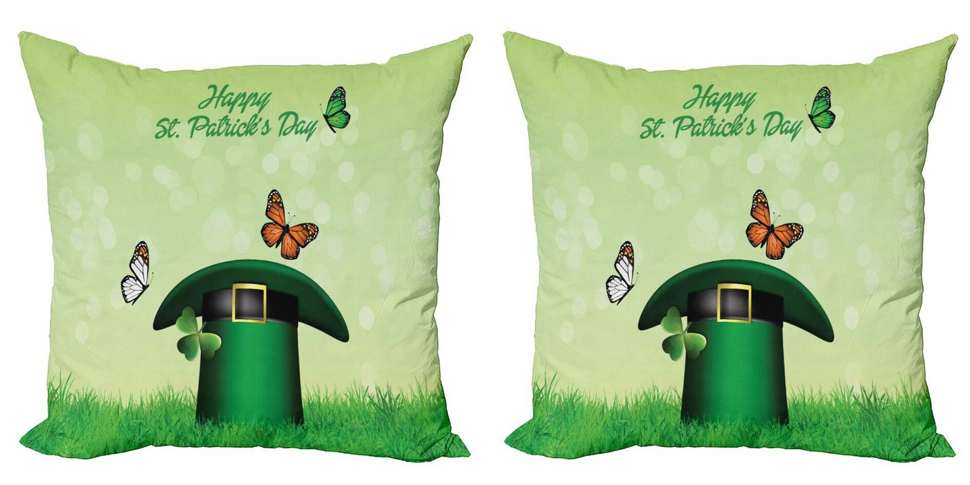 Abakuhaus Kissenbezüge Modern Accent Doppelseitiger Digitaldruck, (2 Stück), Karikatur Irish Hat Charm von Abakuhaus
