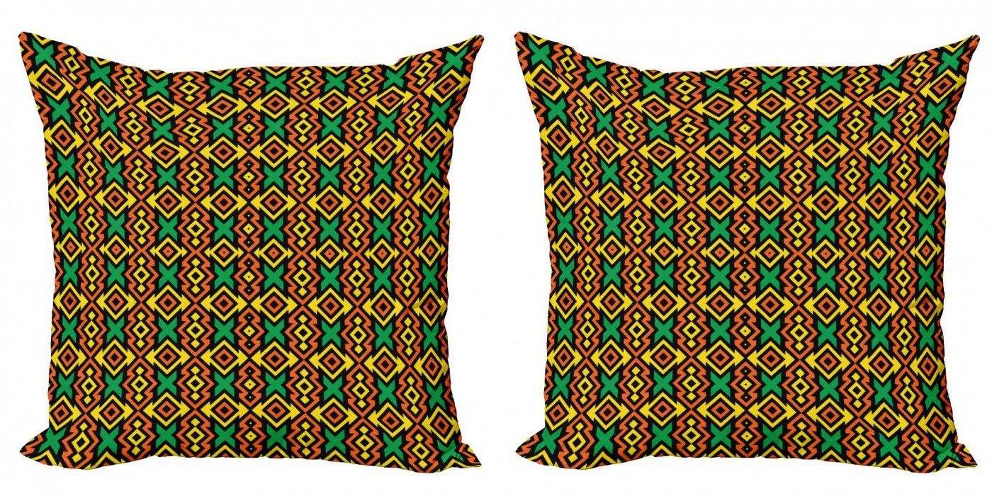 Kissenbezüge Modern Accent Doppelseitiger Digitaldruck, Abakuhaus (2 Stück), Kente Muster Kunstdruck von Abakuhaus