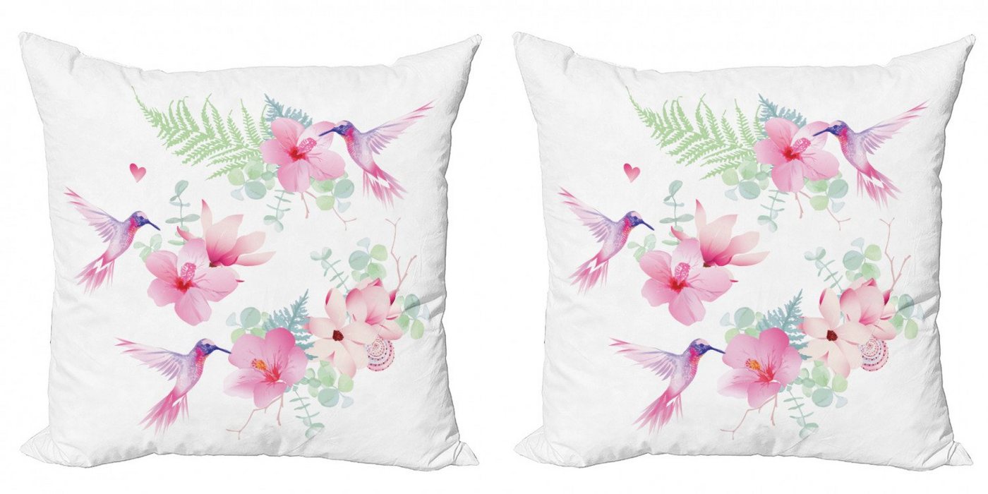 Abakuhaus Kissenbezüge Modern Accent Doppelseitiger Digitaldruck, (2 Stück), Kolibri Blumen Wilde Natur von Abakuhaus