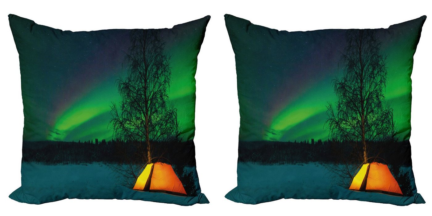 Abakuhaus Kissenbezüge Modern Accent Doppelseitiger Digitaldruck, (2 Stück), Natur Camping-Zelt Feld von Abakuhaus