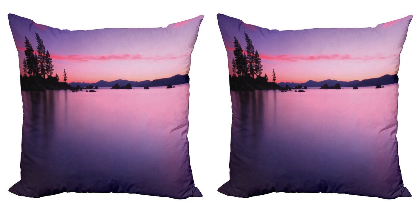 Abakuhaus Kissenbezüge Modern Accent Doppelseitiger Digitaldruck, (2 Stück), Nautisch Hazy Calm Lake Tahoe von Abakuhaus
