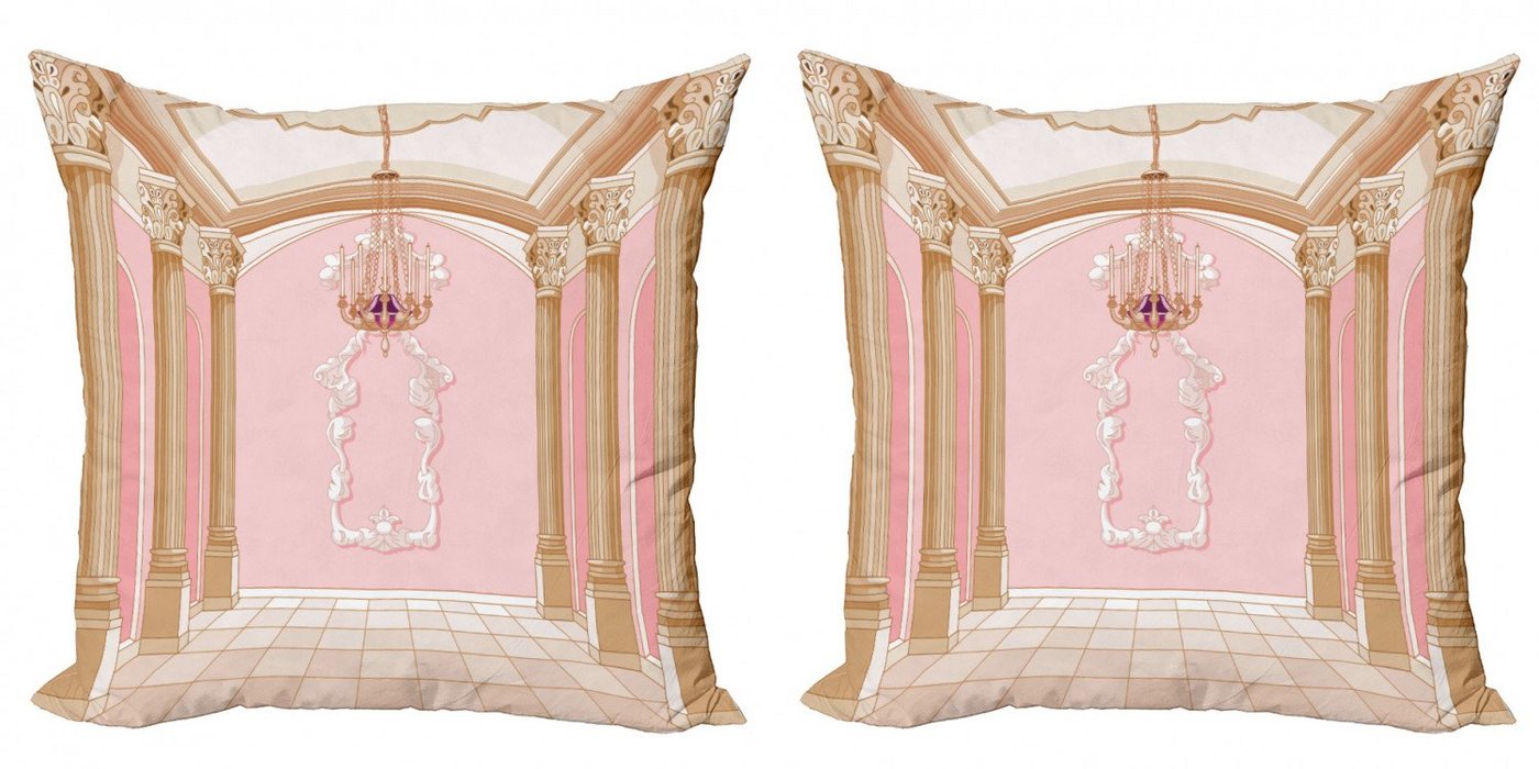 Kissenbezüge Modern Accent Doppelseitiger Digitaldruck, Abakuhaus (2 Stück), Rosa Kronleuchter Decken Castle von Abakuhaus