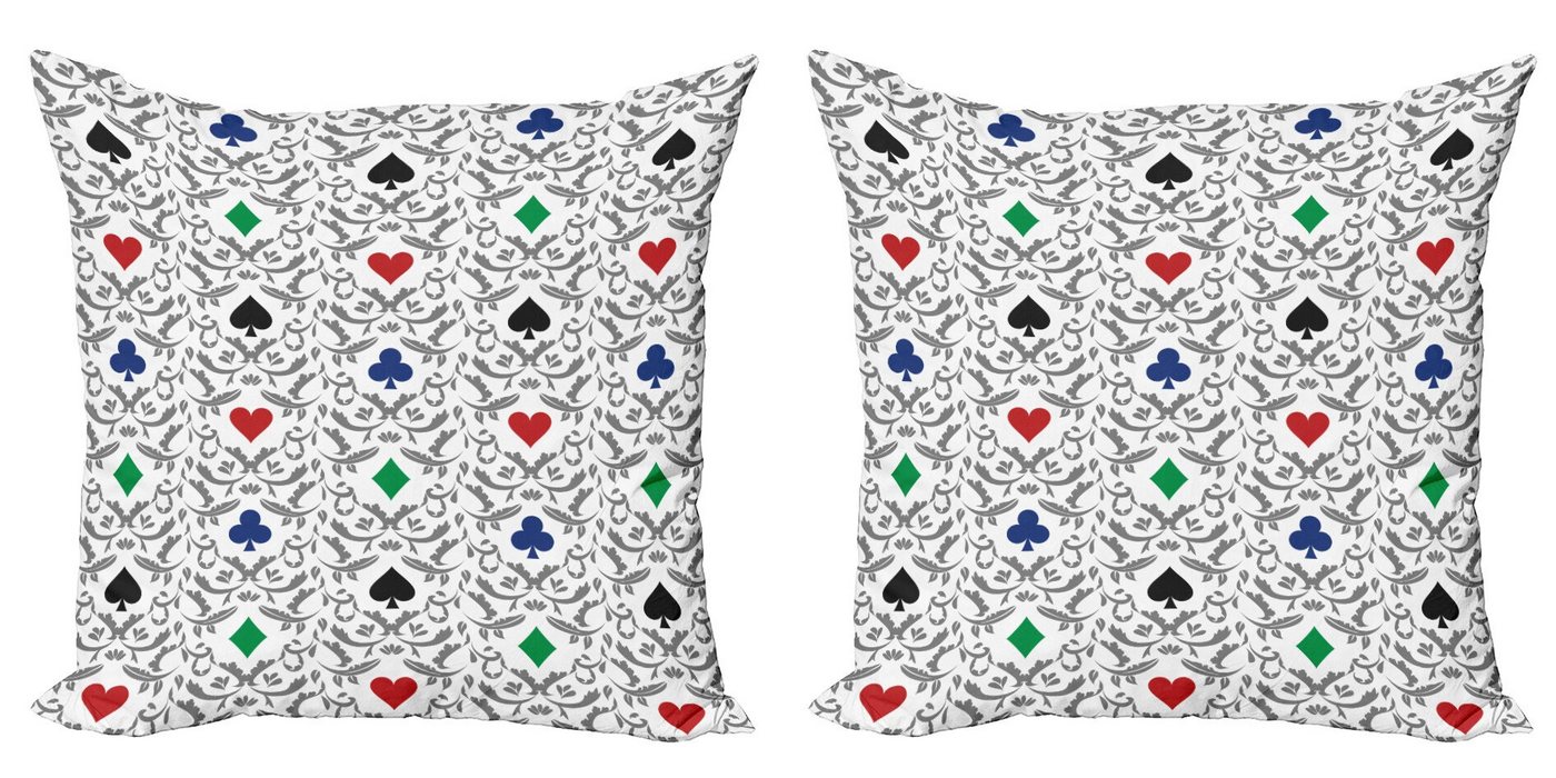 Kissenbezüge Modern Accent Doppelseitiger Digitaldruck, Abakuhaus (2 Stück), Spiel Herz-Spaten-Diamant von Abakuhaus