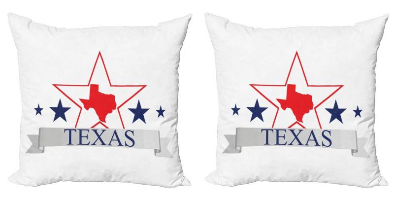 Abakuhaus Kissenbezüge Modern Accent Doppelseitiger Digitaldruck, (2 Stück), Texas Star Amerikanisch Karte Muster von Abakuhaus