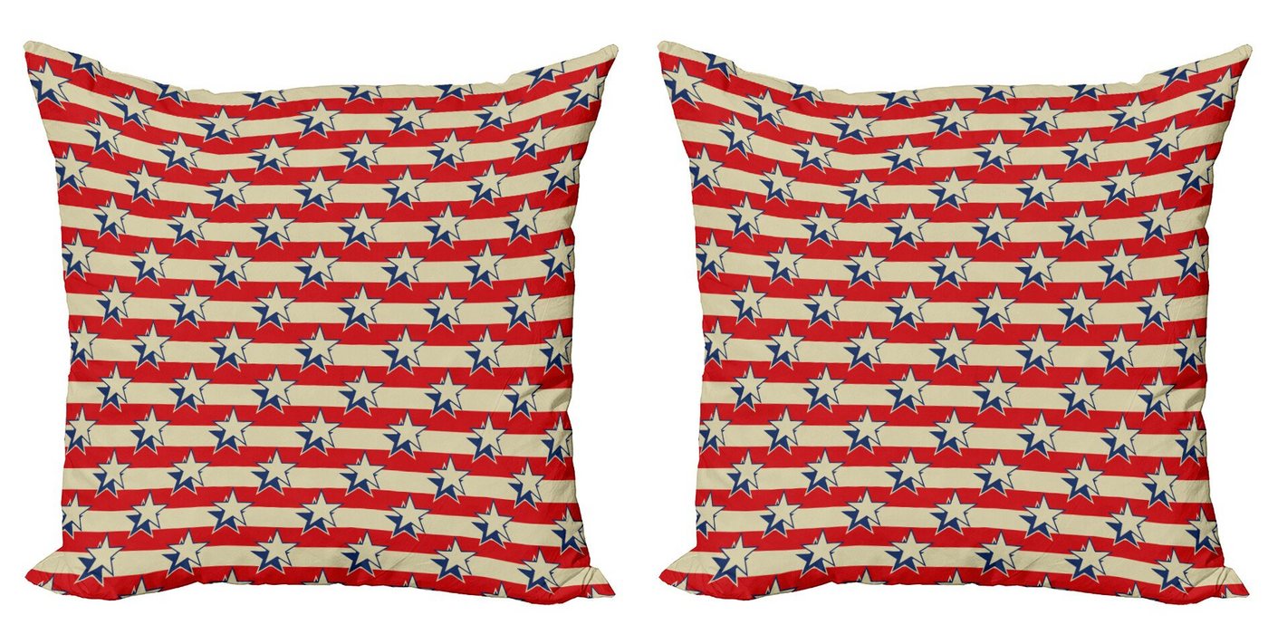 Abakuhaus Kissenbezüge Modern Accent Doppelseitiger Digitaldruck, (2 Stück), Vereinigte Staaten von Amerika Retro Independence Poster von Abakuhaus