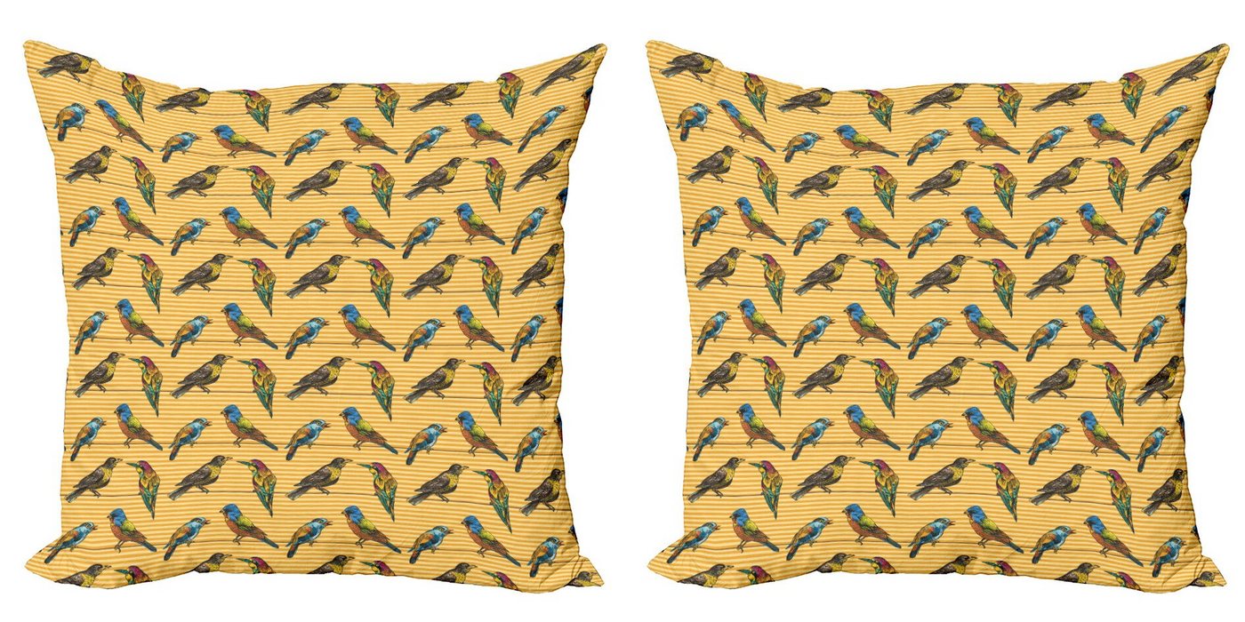 Kissenbezüge Modern Accent Doppelseitiger Digitaldruck, Abakuhaus (2 Stück), Vogel Auf Dem Drahtseil Exotische Avian Stripes von Abakuhaus