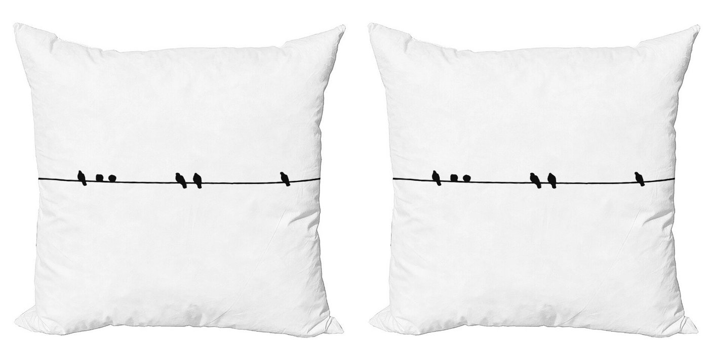 Abakuhaus Kissenbezüge Modern Accent Doppelseitiger Digitaldruck, (2 Stück), Vogel Auf Dem Drahtseil minimal Pigeon von Abakuhaus