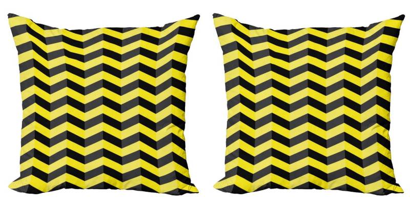 Abakuhaus Kissenbezüge Modern Accent Doppelseitiger Digitaldruck, (2 Stück), Yellow Chevron Warnschild von Abakuhaus