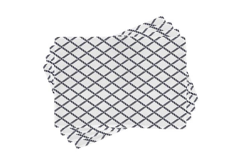 Abakuhaus Platzset Waschbare Stoff Esszimmer Küche Tischdekorations Digitaldruck, (4-teilig, 4-St., Set aus 4x), Geometrisch Gekreuzte Seil Motiv von Abakuhaus