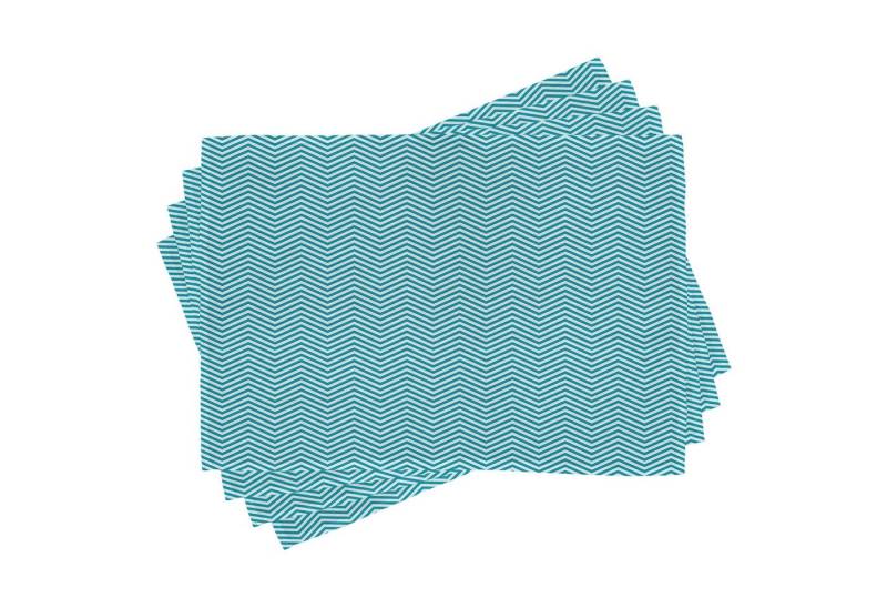 Abakuhaus Platzset Waschbare Stoff Esszimmer Küche Tischdekorations Digitaldruck, (4-teilig, 4-St., Set aus 4x), Winkel Blau Monochrom Zigzags von Abakuhaus