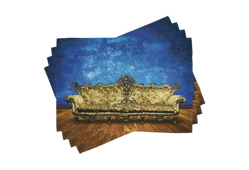 Abakuhaus Platzset Waschbare Stoff Esszimmer Küche Tischdekorations Digitaldruck, (4-teilig, 4-St., Set aus 4x), viktorianisch Antik Sofa in Zimmer von Abakuhaus